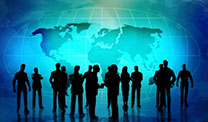 Globe and people